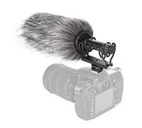Rankomu Microfono G20 per fotocamera, microfono video direzionale cardioide, batteria integrata, volume regolabile, antiurto, parabrezza, cavi TRS e TRRS da 3,5 mm per DSLR e smartphone