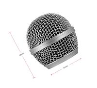 Rankomu Microphoneballheadmeshgrille - Griglia per microfono di ricambio, compatibile con Shure SM58/SM58S/BETA58, griglia in rete argentata, struttura in metallo, facile da installare