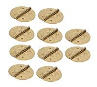 Rankomu Mini cerniere antiche in legno, 10 cerniere rotonde in ottone per scatole di legno, design resistente, cerniere per armadietti, stile retrò