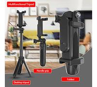 Rankomu Mini treppiede portatile pieghevole da tavolo, 3 sezioni, clip regolabile estensibile per smartphone, registrazione vlog, selfie live streaming, design compatto