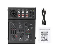 Rankomu miniomixer - Mixer compatto a 5 canali, interfaccia USB, equalizzatore a 2 bande, effetto eco integrato per DJ, registrazione, trasmissione in diretta