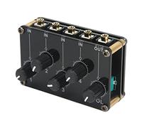 Rankomu Mixer stereo o mixer a 4 canali, mini console audio, mixer stereo passivo portatile, 1 uscita, ideale per musicisti e studi domestici