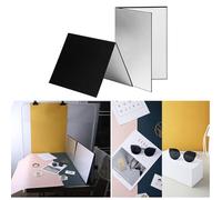Rankomu Pannello diffusore 3 in 1 per fotografia, in cartone, formato A3, nero, bianco, argento, per prodotti di natura morta e riprese fotografiche alimentari