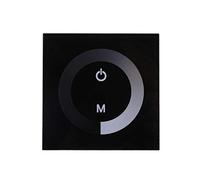 Rankomu Pannello touchpanel dimmer da parete, controller a strisce luminose a LED singolo, regolazione della luminosità DC 12 V-24 V, 4 A Max, 96 W/12 V 192 W/24 V (nero)