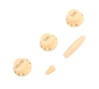 Rankomu Set di manopole per potenziometro per chitarra, manopole in plastica per controllo del tono del volume, bianche con parole dorate, controllo accurato per chitarre elettriche, confezione da 6