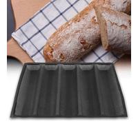 Rankomu Stampo Pane Silicone Professionale per Baguette, Teglia da Forno 44x33cm in Silicone Alimentare Antiaderente, Riutilizzabile 3000 Volte per Pane Francese, Hot Dog e Lievitati