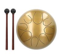 Rankomu Tamburo linguistico in sanscrito in acciaio a 8 toni Ethereal Worry Sanscrito, strumento a percussione da 25,4 cm, finitura oro, include mazzuole e borsa per il trasporto