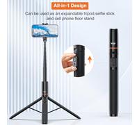 Rankomu VRIG TP-19 - Treppiede estensibile per selfie, lunghezza massima 160 cm, scatto remoto per telefono, ideale per vlog, selfie, live streaming, foto di gruppo