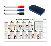 Ranley Grafico di moltiplicazione, tabelle di moltiplicazione per bambini - Schede di matematica di moltiplicazione a secco con pennio | Forniture matematiche riutilizzabili per la gita di viaggio