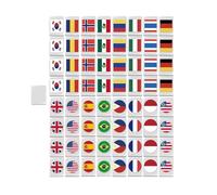 Ranley Mahjong Game Set | Block Puzzle Mahjong Game | Design con bandiera nazionale MAh Jong, 64 piastrelle Mahjong, set di gioco portatile per bambini e adulti