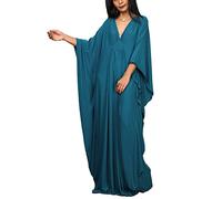 RANMEY Donne Abito Maxi V Collo Lungo Abito da Notte Robe Camera Indossare Corpo Coprire Estate Coprire Costume da Bagno（Peacock Bule 137 * 113cm）