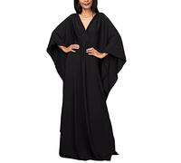 RANMEY Donne Abito Maxi V Collo Lungo Abito Notte Robe Camera Indossare Corpo Coprire Estate Coprire Costume da Bagno（Nero 137 * 113cm）