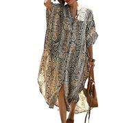 RANMEY Donne Vestito Maxi Camera Indossare Notte Abito Robe Corpo Coprire Costume da Bagno Abito Lungo Spiaggia Camicetta Bikini Resort Protezione Solare Spiaggia Gonna(Serpentina 135 * 89cm)