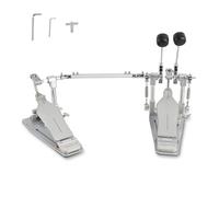 RANMING Doppio pedale per basso a doppia catena, pedale per grancassa con testa battente a due lati, pedale per grancassa, pedana antiscivolo per principianti e batteristi