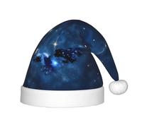 rannsut Cappelli blu di Babbo Natale della stampa del cappello di Natale della galassia per il partito del costume di Natale ed evento