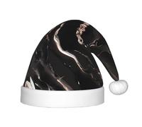 rannsut Cappelli di Babbo Natale di comfort del cappello di Natale della stampa del marmo dell'oro rosa nero per il partito del costume di Natale ed evento