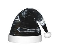 rannsut Cappelli di Babbo Natale di comfort del cappello di Natale della stampa del marmo nero per il partito del costume di Natale ed evento di festa