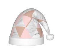 rannsut Cappelli di Babbo Natale di comfort del cappello di Natale della stampa del marmo rosa e dell'oro per il partito del costume di Natale ed evento