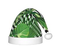 rannsut Cappelli di Babbo Natale di Comfort del cappello di Natale della stampa delle foglie tropicali per il partito del costume di Natale ed