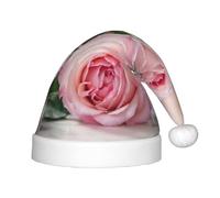 rannsut Cappelli di Babbo Natale di comfort del cappello di Natale della stampa rosa della rosa per il partito del costume di Natale ed evento