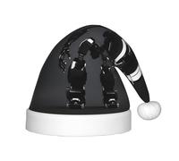 rannsut Cappelli neri di Babbo Natale del cappello di Natale della stampa del robot per il partito del costume di Natale ed evento di festa