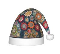 rannsut Cappello di Babbo Natale della stampa del fiore della Boemia Comfort cappelli per il partito del costume di Natale ed evento di festa
