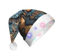 rannsut Cappello di Natale con motivo puzzle a LED, unisex, per festival, cosplay, feste di Natale