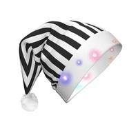 rannsut Cappello di Natale con strisce bianche e nere a LED, unisex, per festival, cosplay, feste di Natale
