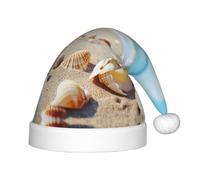 rannsut Conchiglie di sabbia stampa cappello di Natale Comfort Santa Cappelli per Natale Costume Party e Holiday Event