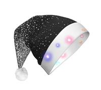 rannsut Decorazioni per cappelli di Natale a LED argento lucido con glitter unisex per festival, cosplay, feste di Natale