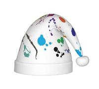 rannsut La pittura astratta spruzza i cappelli di Babbo Natale di comfort del cappello di Natale della stampa per il partito del costume di Natale ed evento