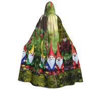 rannsut Mantello unisex con stampa di gnomi divertenti, stile gotico, per feste in maschera ed eventi a tema