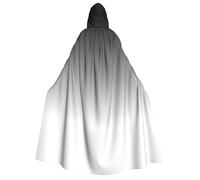 rannsut Mantello unisex con stampa ombré bianca a nera, mantello gotico per carnevale e feste in maschera ed eventi a tema