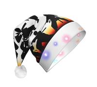 rannsut Silhouettes Of Martial Led Cappello di Natale Decorazioni Unisex Cappello Festival Cosplay Festa di Natale Forniture