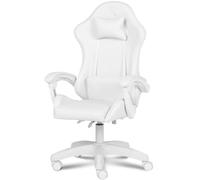 Ranqer Apollo Sedia Gaming Ergonomica Regolabile con Schienale 90-135°, Braccioli, Supporto Lombare e Cervicale, Girevole 360°, Design Moderno e Montaggio Facile, Cuscini Inclusi, Bianco