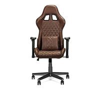 Sedia da Gaming Ranqer Felix Gaming Chair - Girevole a 360°, braccioli regolabili, schienale regolabile, cuscini rimovibili, ergonomica, base stabile in nylon - Marrone scuro