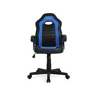 Ranqer Junior Warrior Sedia Gaming Per Bambini 6-12 Anni Ergonomica Regolabile In Altezza Con Telaio Robusto, Base In Nylon, PU Di Alta Qualità, Comfort Per Studio E Gioco In Vari Colori, Nero/Blu