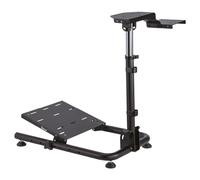 Supporto per volante per simulatore da corse Ranqer Racing Wheel - Adatto per Logitech e Thrustmaster - Regolabile - Compatibile con la maggior parte dei volanti, pedali e cambi - In acciaio - Nero