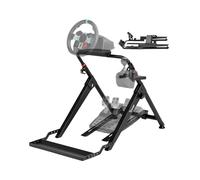 Ranqer Supporto Volante Sim Racing Pieghevole Pro - Altezza & Inclinazione Regolabili - Struttura in Acciaio per Logitech, Fanatec & Simagic - Blocco Sedia Integrato