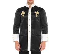 ranrann Roba Sacerdotale Per Uomo Giacca Con Colletto A Mandarino E Croce Ricamata Giacca A Lungo Delle Chiese Abito Per Coro Mantello Spirituale Camicia Tunica Nero L