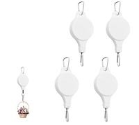 RANRAO Puleggia per piante, 4 pezzi, gancio retrattile, bianco regolabile, puleggia per piante, fiori, per appendere cesti, vasi e mangiatoia per uccelli