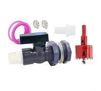 RANRAO Set di rubinetti per cisterna dell'acqua, valvola a sfera in PVC e kit adattatore per tubo flessibile per una gestione efficace dell'acqua del giardino