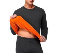 RANRAO Set intimo termico da uomo, in velluto, taglie forti L-5XL | Tessuto spesso in velluto, taglie forti L-5XL, mantiene caldo quando fa freddo, opzioni di colore solido