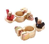 Rantecks Terminali Morsetti di Batteria 12V / 24V in ottone massiccio Morsetti per batteria per auto Set con dadi ad alette con codice colore per moto Barca Camion Auto Van