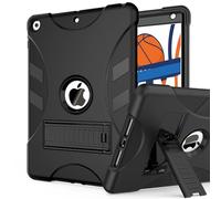 Rantice Custodia per iPad di 9a generazione/iPad 8a generazione/7a generazione, resistente, antiurto, ibrida, a tre strati, con supporto integrato, nera