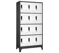 Rantry Armadietto con Serratura Antracite e Bianco 90x45x180cm Acciaio, Comodini Camera da Letto, Comodino Camera da Letto, Comodino Credenza per Camera, Armadietto da Pavimento
