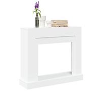 Rantry Arredo Cornice per Camino Bianca 100x30x87,5 cm in Truciolato, Mobilia Cornice Camino, Camino da Pavimento con Cornice e Bruciatore, Accessori Camino, Cornice Legno