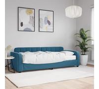 Rantry Arredo Divano Letto con Materasso Blu 80x200 cm in Velluto, Mobilia Sofa Divano Letto, Divanoletto, Pronto Letto, Struttura Divano Letto, Letto Giroletto Telaio M-3196897