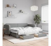 Rantry Arredo Divano Letto Estraibile Cassetti Grigio Chiaro 90x200cm Tessuto, Mobilia Sofa Divano Letto, Divanoletto, Pronto Letto, Struttura Divano Letto, Letto Giroletto Telaio M-3196870