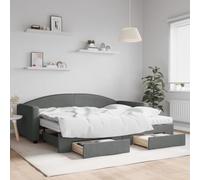 Rantry Arredo Divano Letto Estraibile Cassetti Grigio Scuro 90x200cm Tessuto, Mobilia Sofa Divano Letto, Divanoletto, Pronto Letto, Struttura Divano Letto, Letto Giroletto Telaio M-3197243